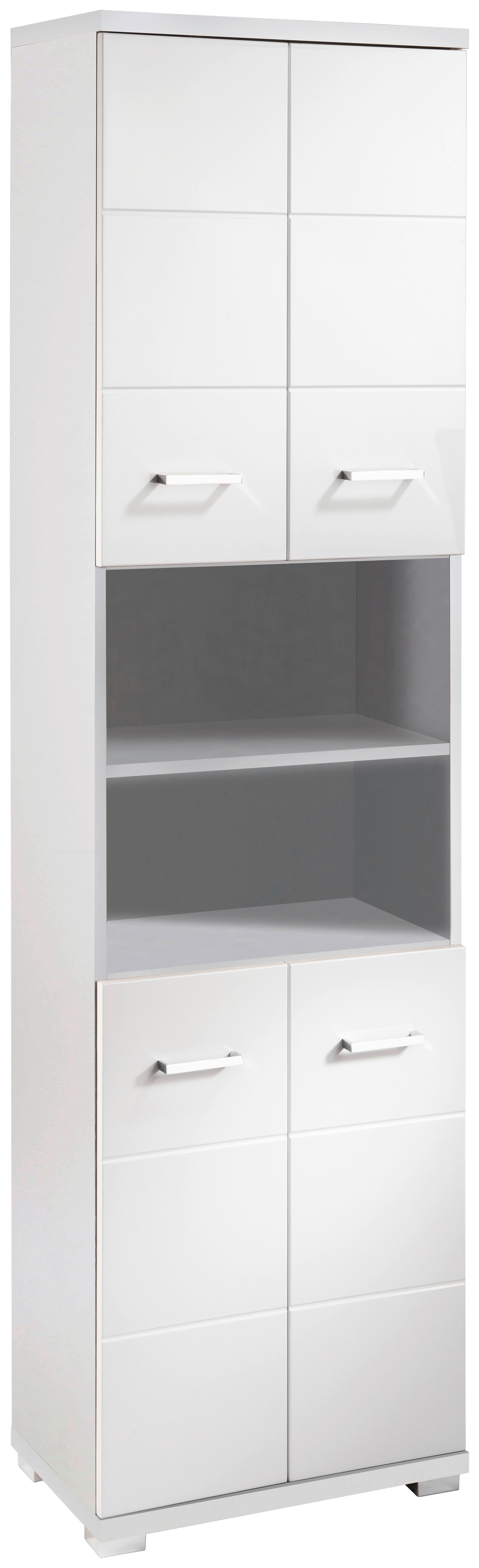 Hochschrank NEBRASKA weiß weiß Hochglanz B/H/T: ca. 50x192x31,5 cm NEBRASKA - weiß (50,00/192,00/31,50cm) - byLIVING