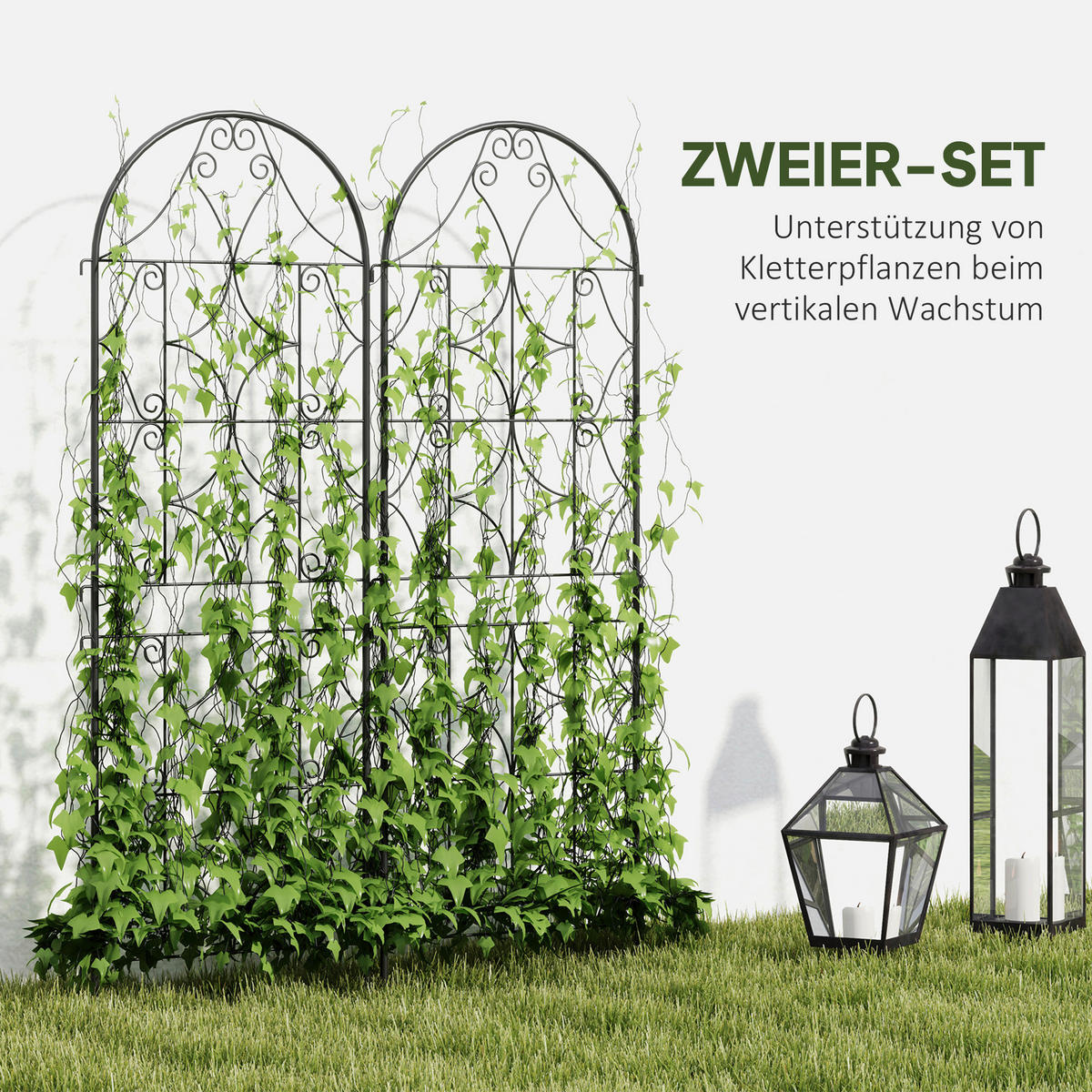 Outsunny Rankgitter schwarz B/H/L: ca. 1,3x150x50 cm Rankgitter - schwarz (50,00/1,30/150,00cm) - Outsunny