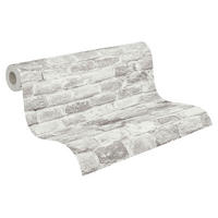 A.S.Creation Vliestapete grau weiß B/H/D: ca. 53x1005x8,6 cm Vliestapete - weiß/grau (8,60/1005,00cm) - A.S.Creation