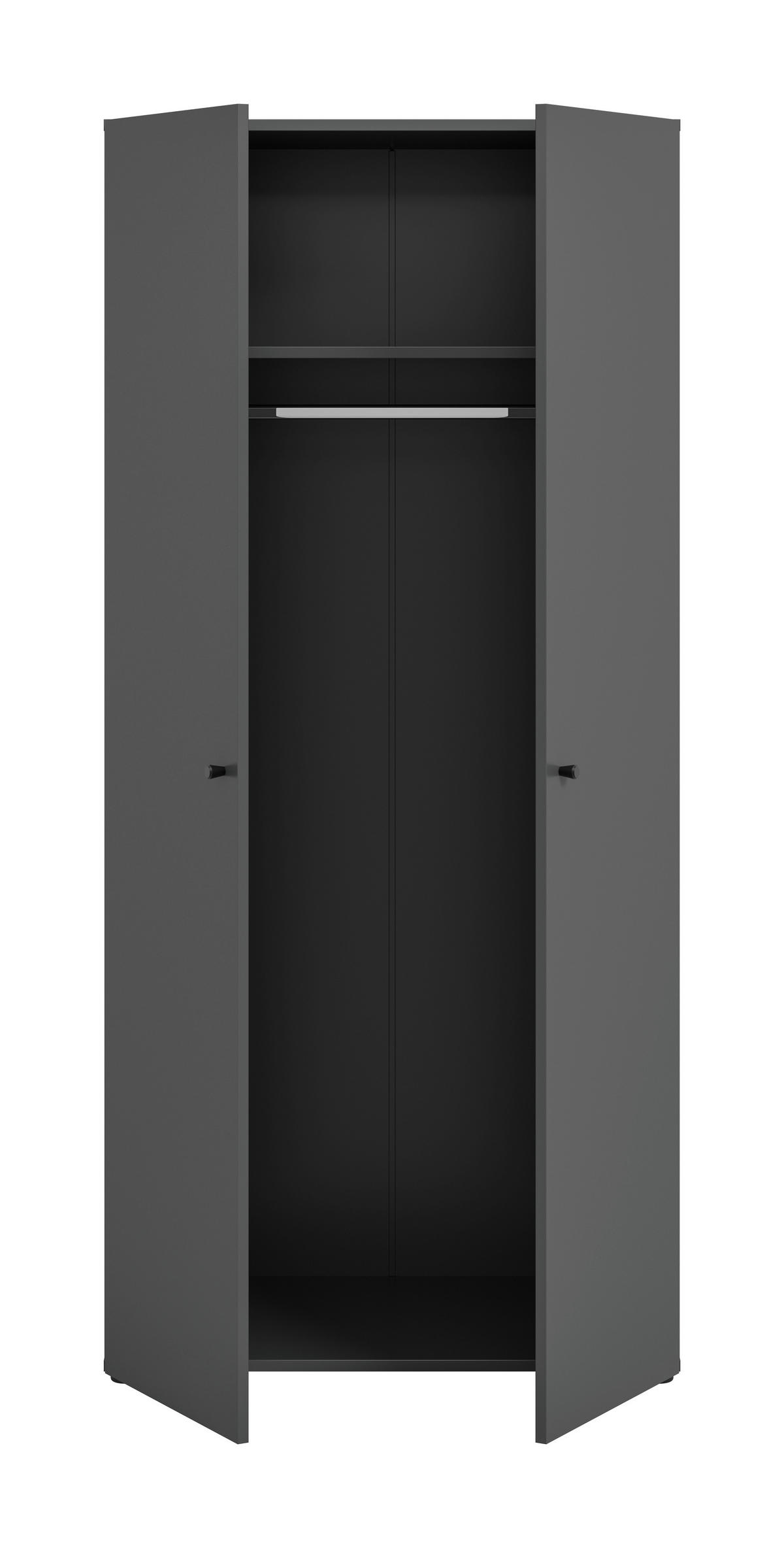 Kleiderschrank DARWIN anthrazit B/H/T: ca. 80x176x51 cm DARWIN - anthrazit (80,00/176,00/51,00cm) - xonox.home