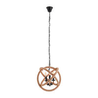 Näve Leuchten Pendelleuchte braun natur Holz Metall H/D: ca. 150x43 cm E14 3 Brennstellen Regia - braun/natur (43,00/150,00cm) - Näve Leuchten