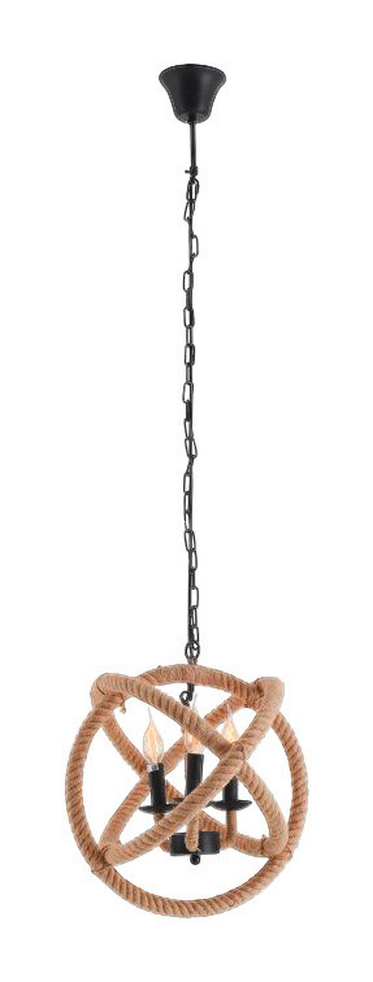 Näve Leuchten Pendelleuchte braun natur Holz Metall H/D: ca. 150x43 cm E14 3 Brennstellen Regia - braun/natur (43,00/150,00cm) - Näve Leuchten