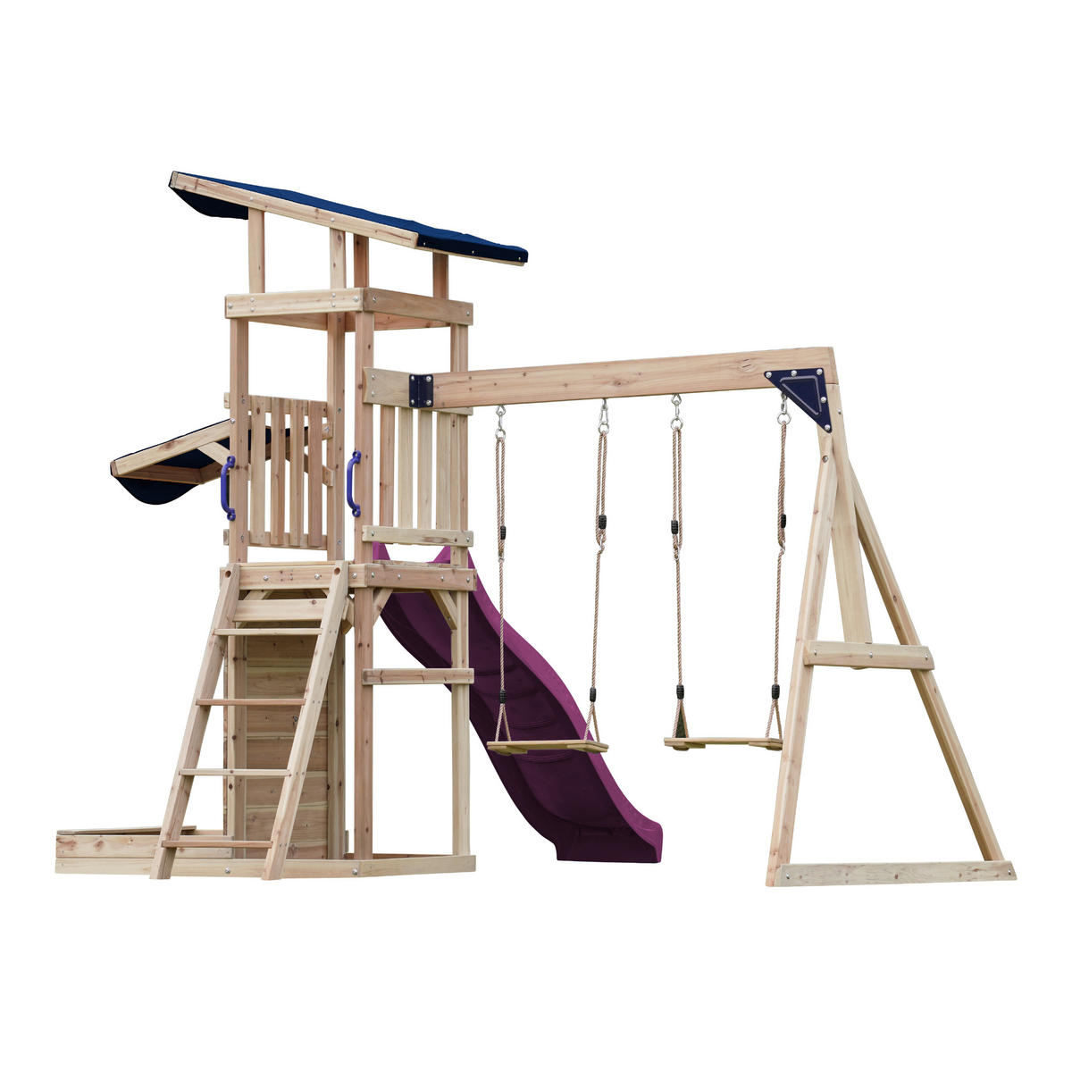 AXI Spielturm Malik braun B/H/L: ca. 345x270x336 cm Malik - lila/braun (336,00/345,00/270,00cm) - AXI