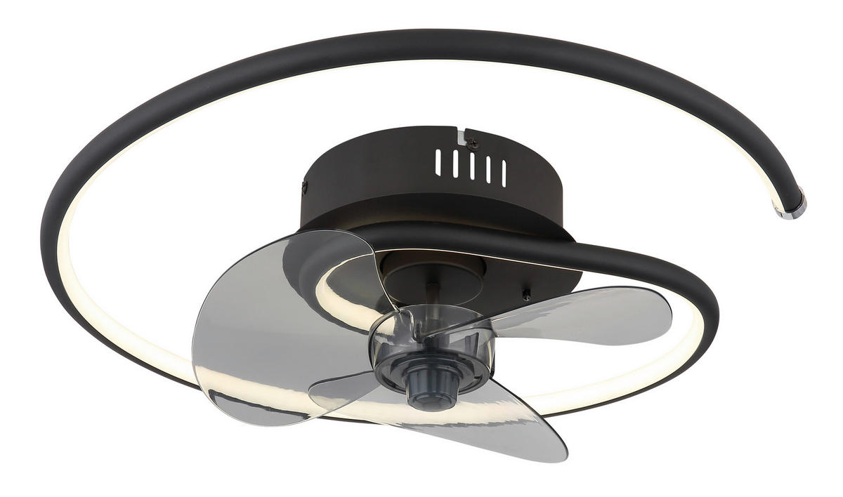 GLOBO Deckenventilator Opal schwarz H/D: ca. 13,9x45 cm max. 30 W KOREN - schwarz/Opal (45,00/13,90cm) - GLOBO