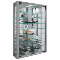 Vitrine Vitrosa silber Holzwerkstoff Glas B/H/T: ca. 59x91x18 cm Vitrosa - silber (59,00/91,00/18,00cm) - VCM Möbel