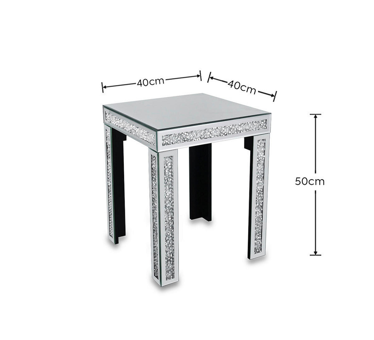 Beistelltisch Zoe silber B/H/T: ca. 40x50x40 cm Zoe - silber (40,00/50,00/40,00cm)