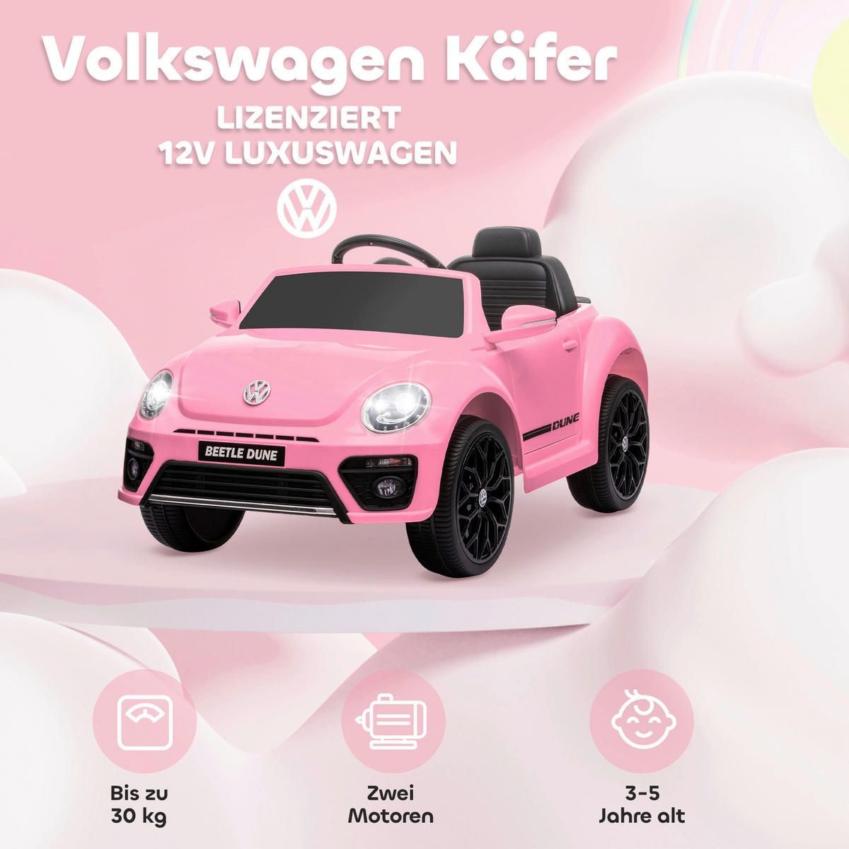 AIYAPLAY Kinder Elektroauto rosa B/H/L: ca. 56,5x46x97 cm Kinder_Elektroauto - rosa (97,00/56,50/46,00cm) - AIYAPLAY