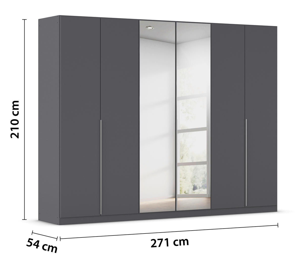Kleiderschrank Alabama grau B/H/T: ca. 271x210x54 cm Alabama - Alu/grau (271,00/210,00/54,00cm)