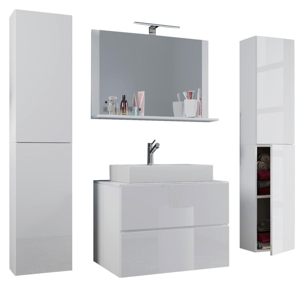 Waschplatz 5tlg-Lendas weiß weiß B/H/T: ca. 80x52x52 cm 5tlg-Lendas - weiß (80,00/52,00/52,00cm) - VCM Möbel