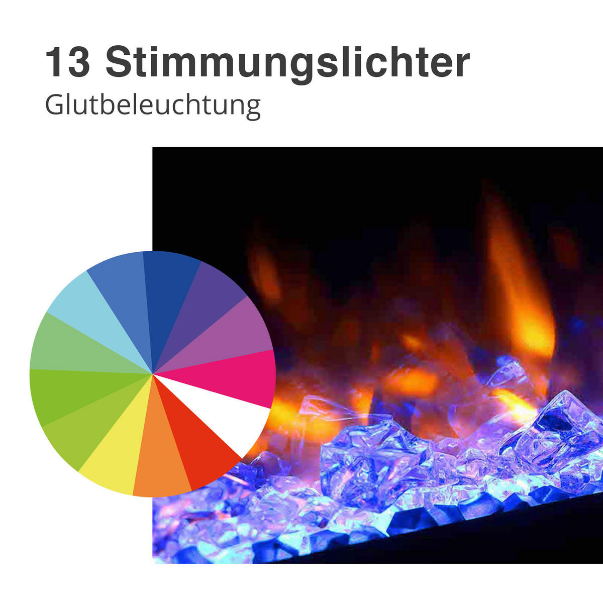 Balderia Einbaukamin Fiamma 68" schwarz Metall B/H/T: ca. 173x14,5x51,5 cm ca. 2000 W Elekt.-Kamin Fiamma 68" EF175D - schwarz (173,00/14,50/51,50cm) - Balderia