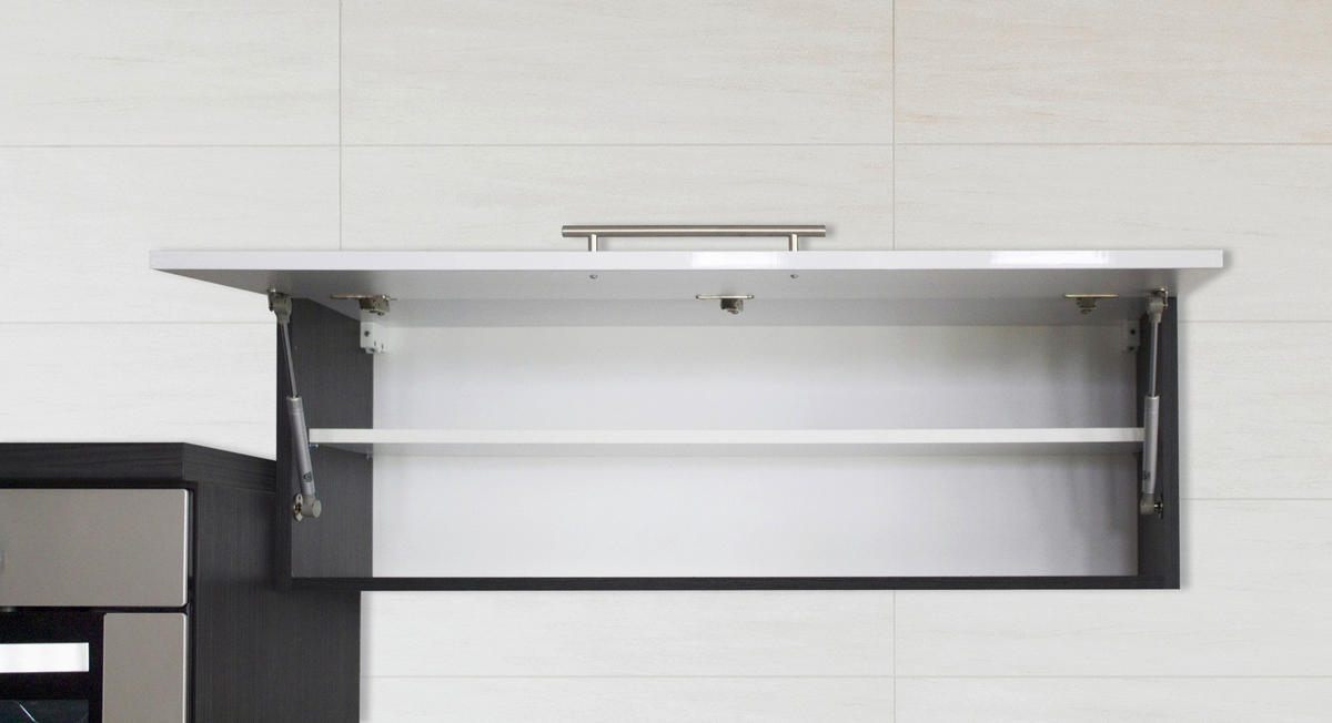 Respekta Winkelküche Amanda weiß Hochglanz B/T/L: ca. 290x60x200 cm Amanda - weiß/Edelstahloptik (290,00/200,00cm) - Respekta