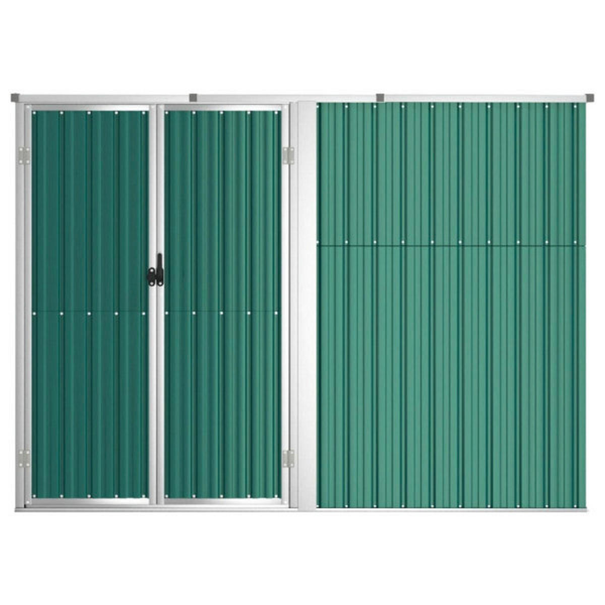 VidaXL Geräteschuppen grün Stahl B/H/T: ca. 225x161x89 cm Geräteschuppen - grün (225,00/161,00/89,00cm) - VidaXL