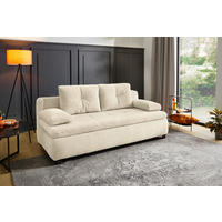 Schlafsofa  beige B/H/T: ca. 201x90x101 cm Balu_Schlafsofa 410/07-410/07 - beige/schwarz (201,00/90,00/101,00cm)
