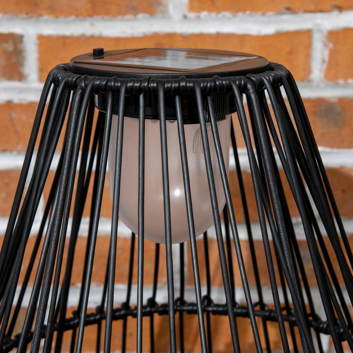 Solarleuchte 867-125V00BK schwarz Edelstahl Polypropylen Polyrattan B/H/L: ca. 34x34x56 cm Solarlampe - schwarz (56,00/34,00/34,00cm) - Outsunny