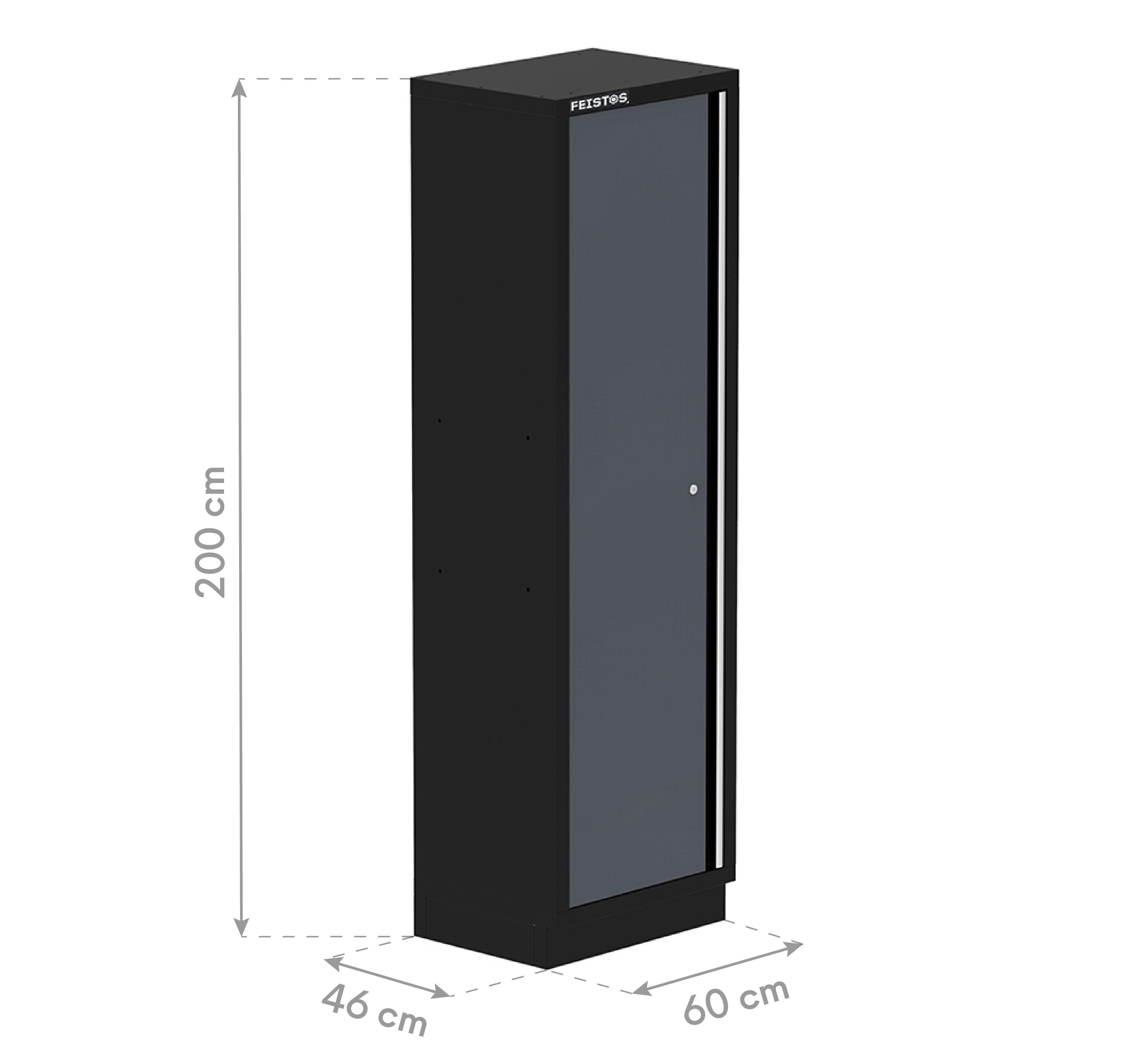 Werkstatteinrichtung Apollo schwarz B/H/L: ca. 60x200x46 cm Apollo - schwarz/anthrazit (46,00/60,00/200,00cm) - Feistos