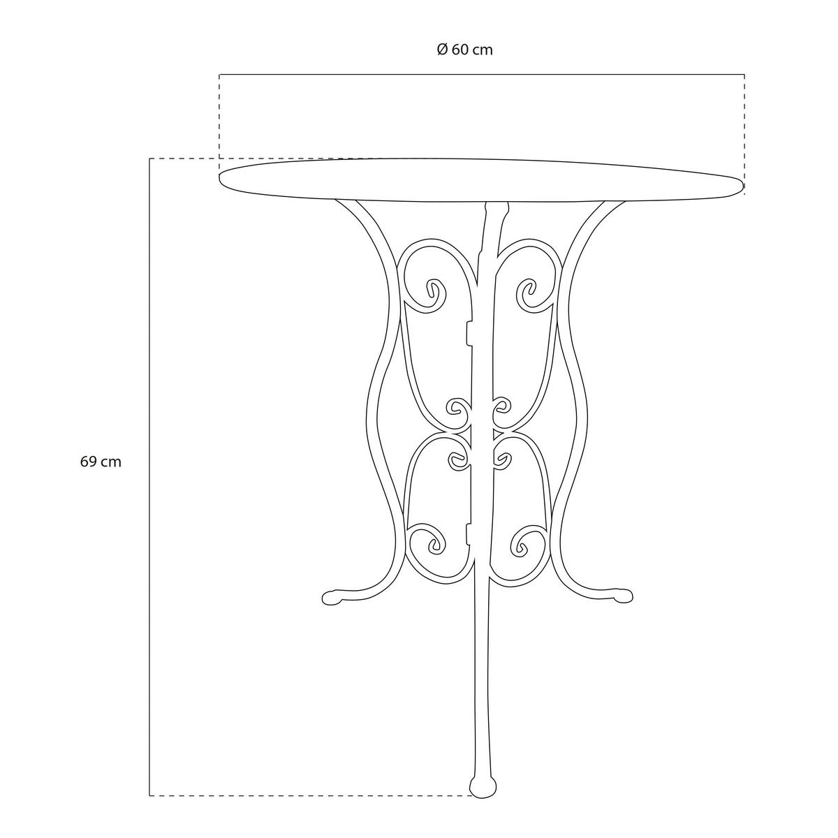 AXI Outdoor Living Bistroset Eloise anthrazit Metall B/H/L: ca. 60x92x60 cm Eloise - anthrazit (60,00/60,00/92,00cm) - AXI Outdoor Living