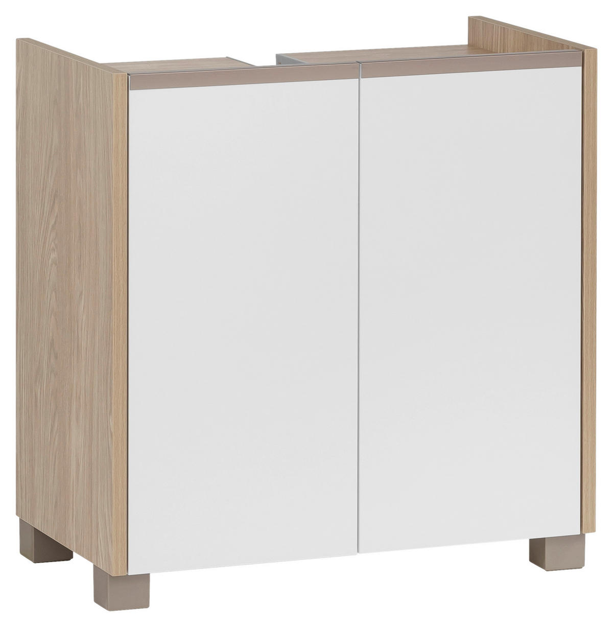 Waschbeckenunterschrank Juba Eiche hell Nachbildung weiß B/H/T: ca. 56,9x58,9x33 cm Juba - Eiche/weiß (56,90/58,90/33,00cm) - Möbelpartner