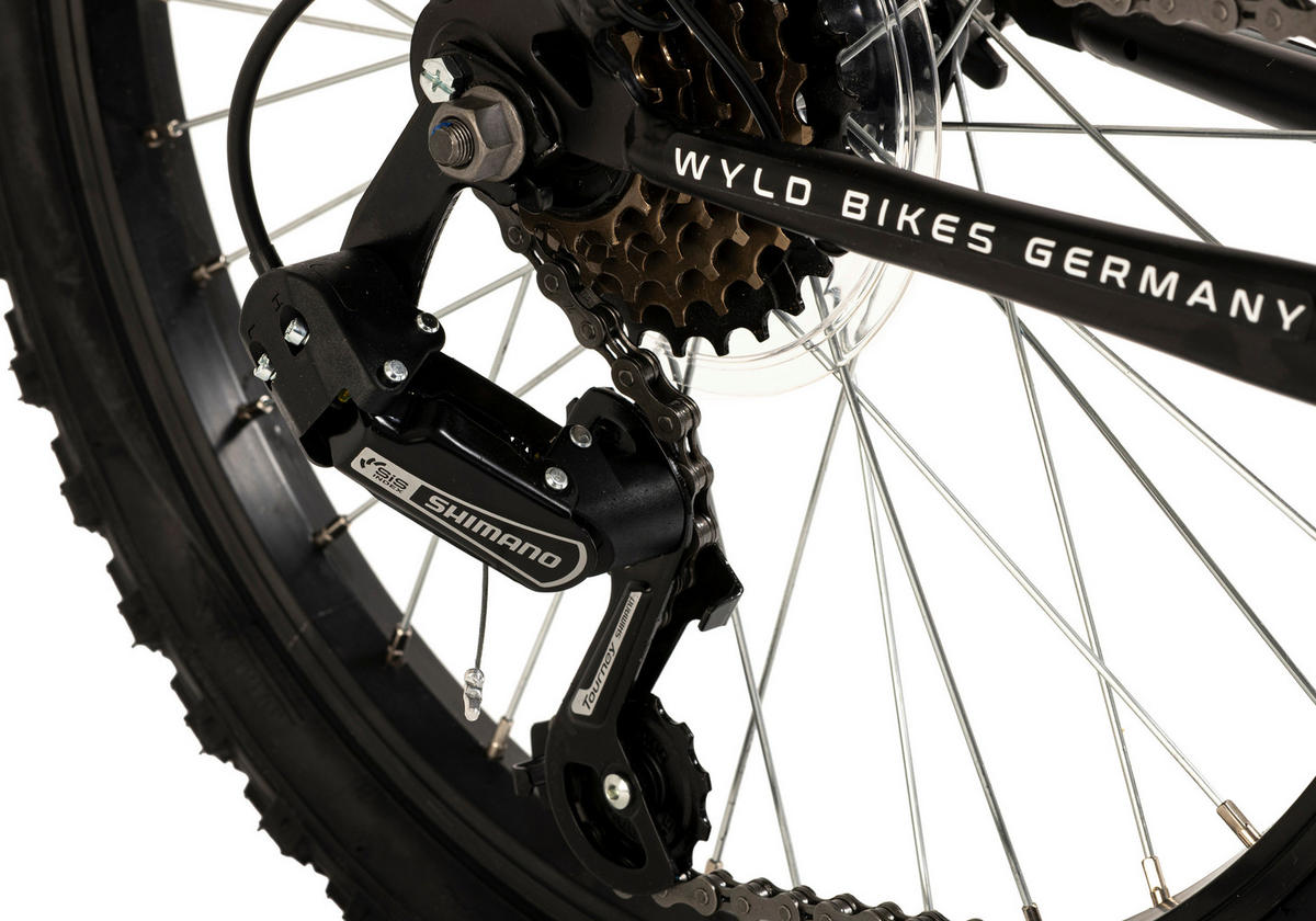 WYLD Kinder-Mountainbike Zodiac ZODIAC 20 Zoll Rahmenhöhe 31 cm 6 Gänge schwarz schwarz ca. 20 Zoll Zodiac - schwarz - WYLD