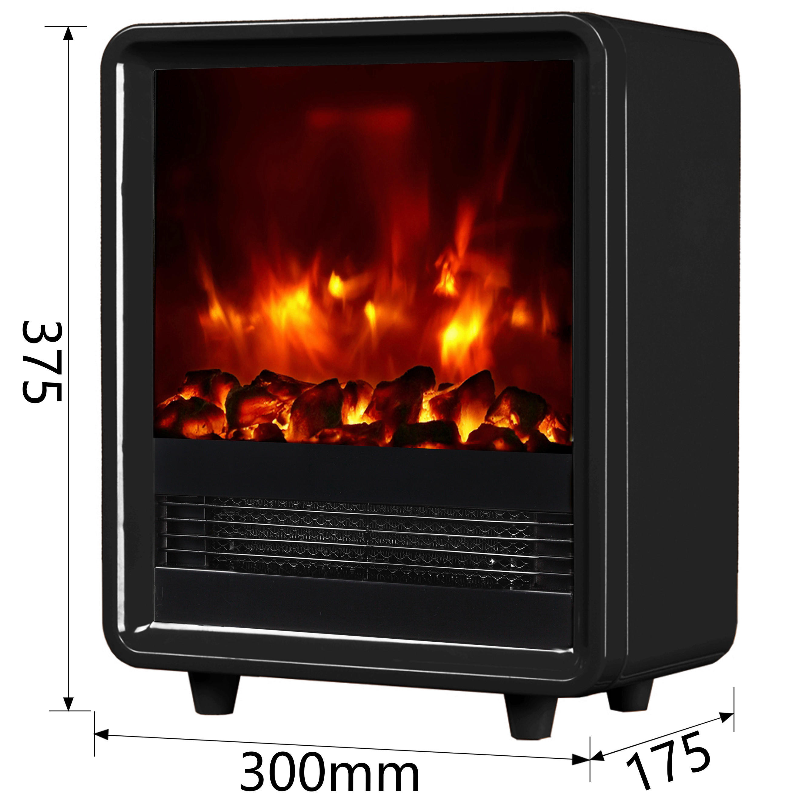 Balderia Elektrischer-Kamin schwarz B/H/L: ca. 17,5x37,5x30 cm Elektro-Kamin George - schwarz (30,00/17,50/37,50cm) - Balderia