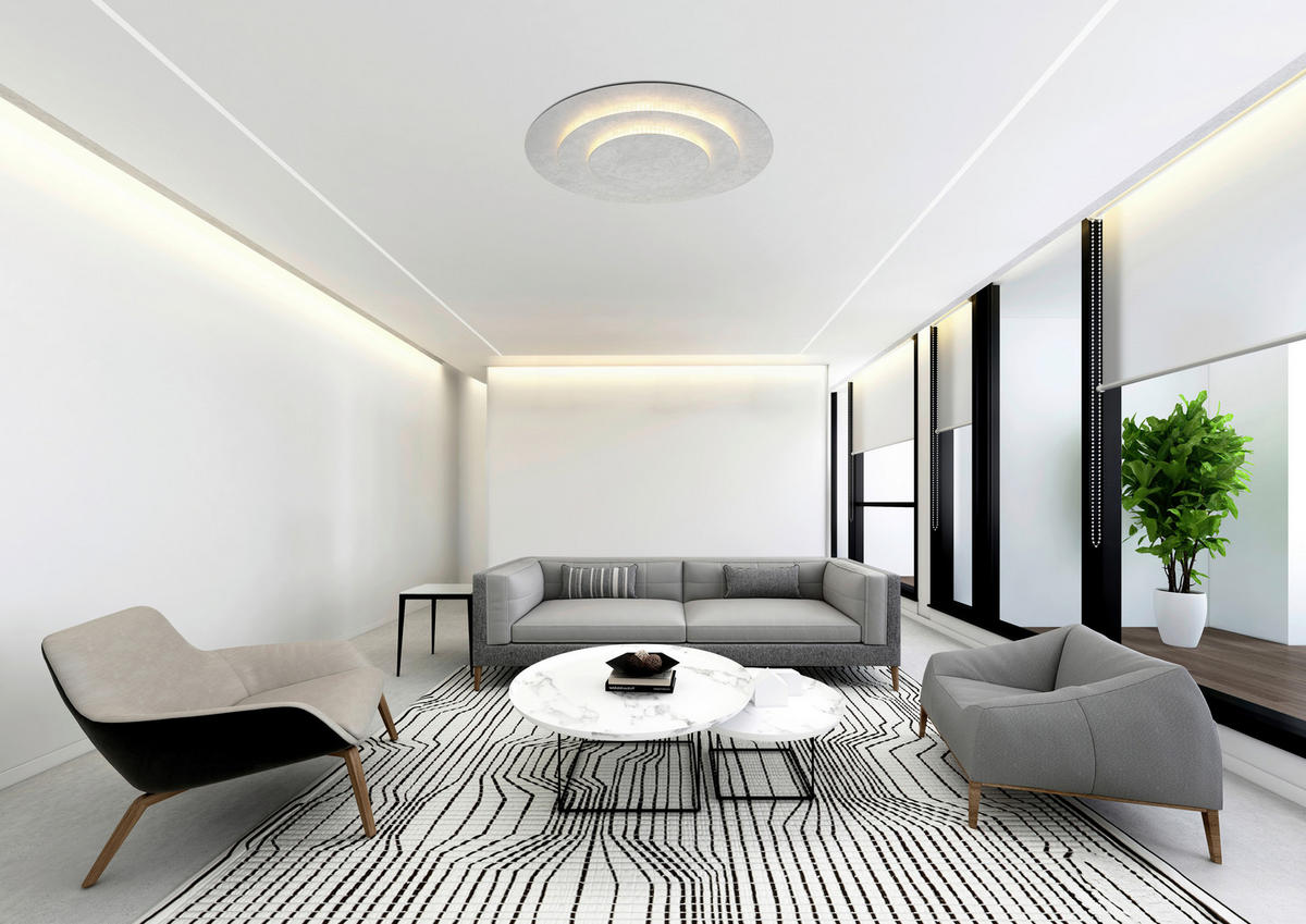 GLOBO LED-Deckenleuchte Heda 48465-40S silber Metall H/D: ca. 7x49 cm Heda - silber (49,00/7,00cm) - GLOBO