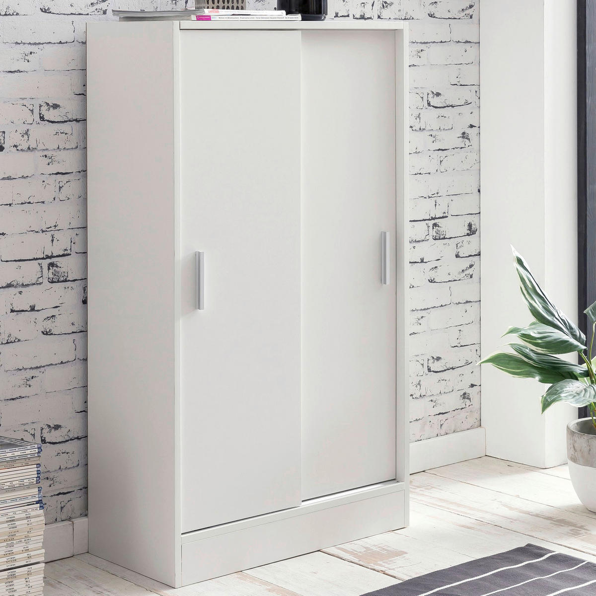 Aktenschrank weiß B/H/T: ca. 60x107,5x28,5 cm Aktenschrank - weiß (60,00/107,50/28,50cm) - Wohnling
