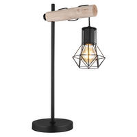 GLOBO Tischleuchte schwarz Metall B/H/T: ca. 18x55x33 cm E27 1 Brennstellen PRISKA - schwarz (18,00/55,00/33,00cm) - GLOBO