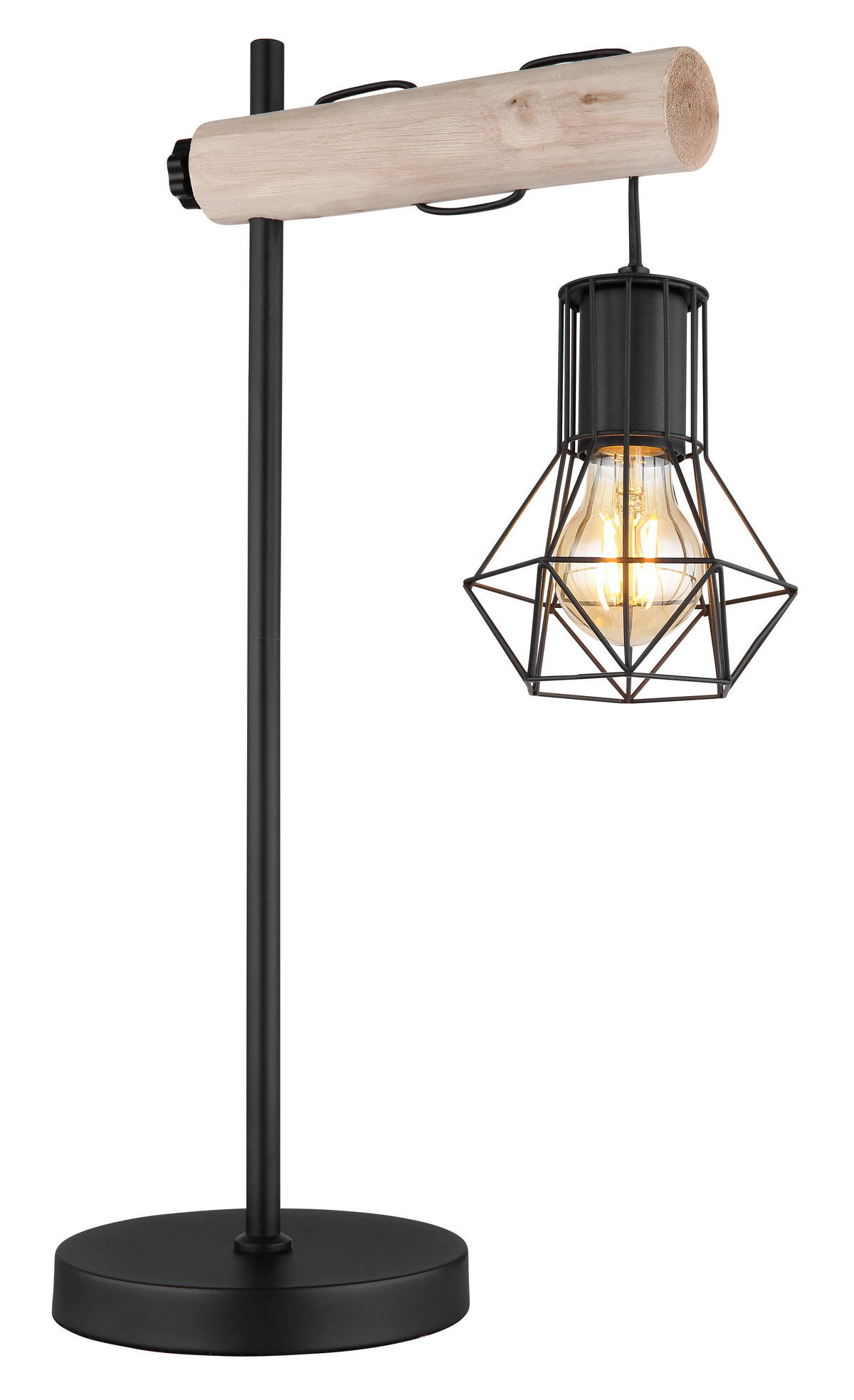 GLOBO Tischleuchte schwarz Metall B/H/T: ca. 18x55x33 cm E27 1 Brennstellen PRISKA - schwarz (18,00/55,00/33,00cm) - GLOBO