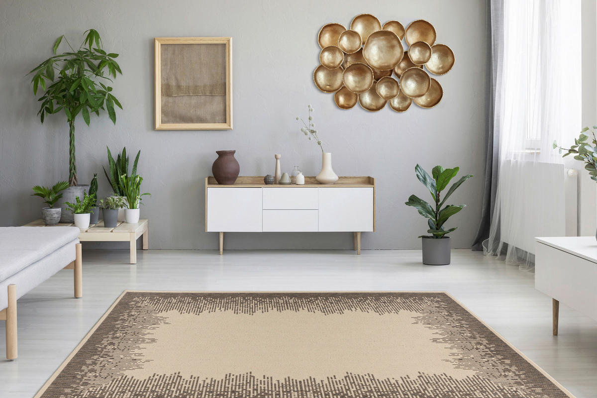 360Living Teppich Splash braun B/L: ca. 80x150 cm Splash - braun/creme (80,00/150,00cm) - 360Living