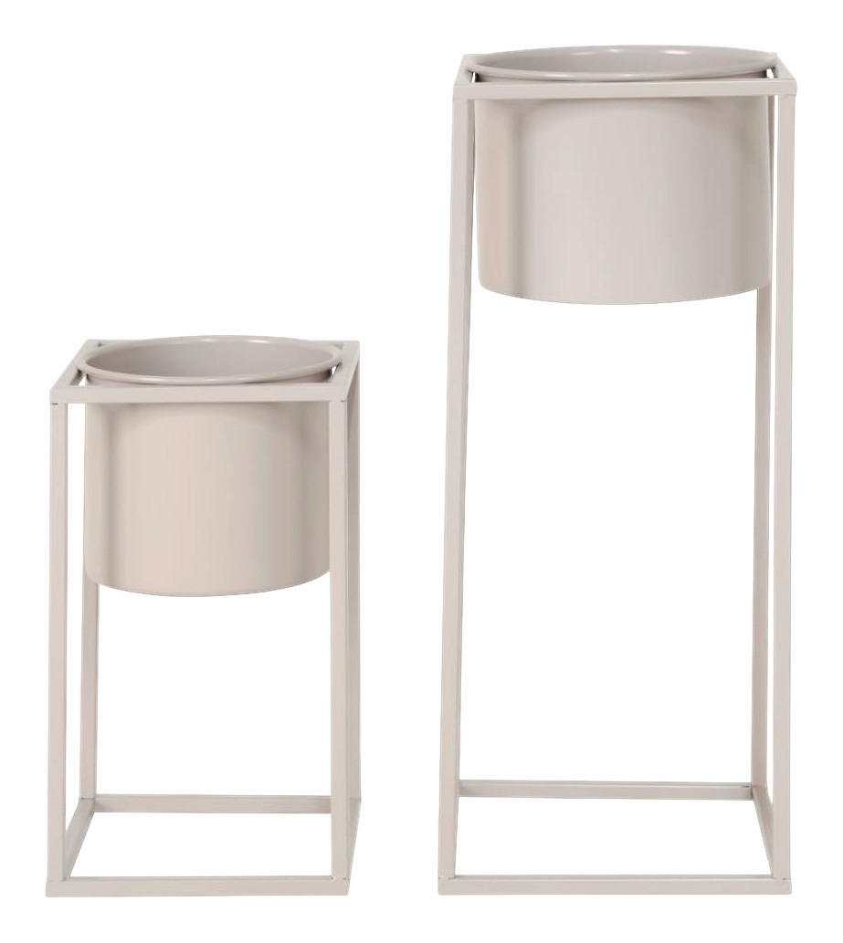 Housenordic Blumenständer Marla grau Stahl Marla - beige/grau - Housenordic