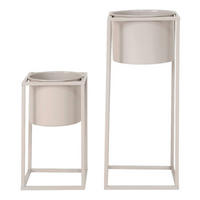 Housenordic Blumenständer Marla grau Stahl Marla - beige/grau - Housenordic