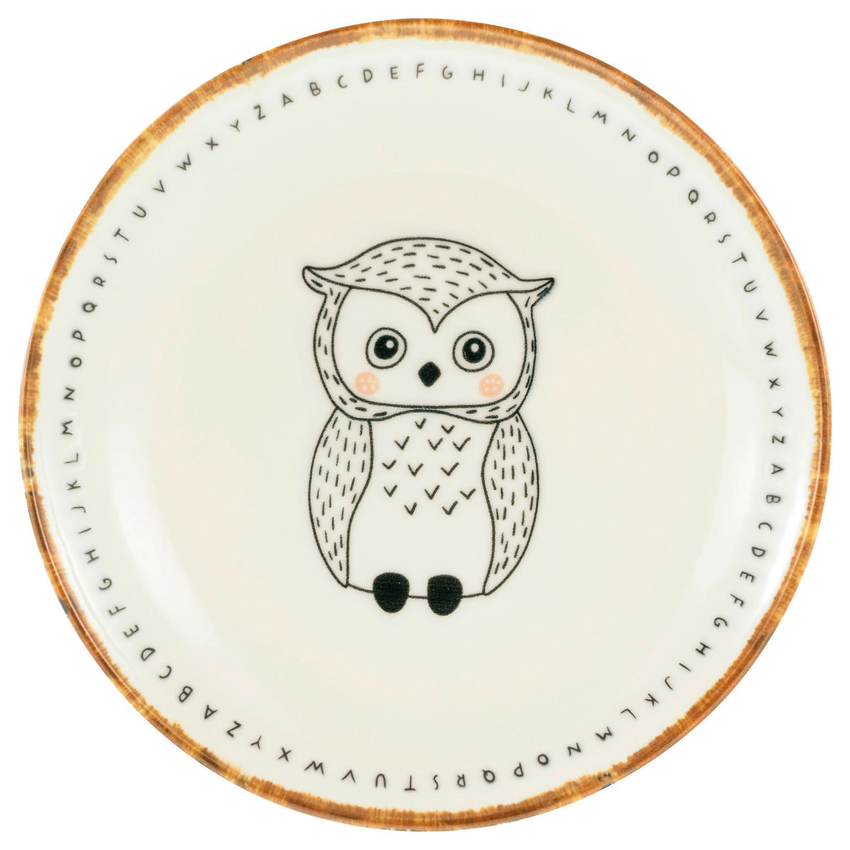 CreaTable Tellerset Freunde des Waldes beige Steinzeug D: ca. 21 cm Freunde des Waldes - beige/braun (21,00cm) - CreaTable