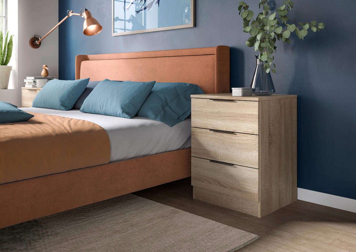 Nachtkonsolen KOPENHAGEN, Set Eiche Sonoma Nachbildung B/H/T: ca. 45x60x40 cm KOPENHAGEN, Set - Eiche (45,00/60,00/40,00cm) - xonox.home