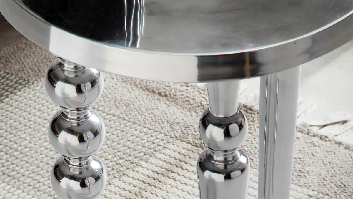 Beistelltisch silber B/H/T: ca. 44x44x63 cm Beistelltisch - silber (44,00/44,00/63,00cm) - Wohnling