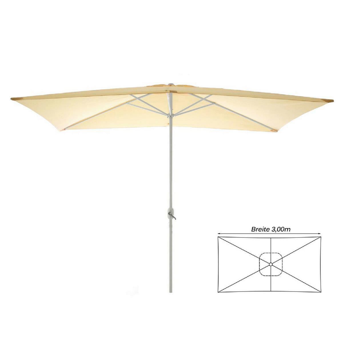 VCM Sonnenschirm champagner Polyester-Mischgewebe B/H/L: ca. 200x235x300 cm Sonnenschirm - champagner (300,00/200,00/235,00cm) - VCM