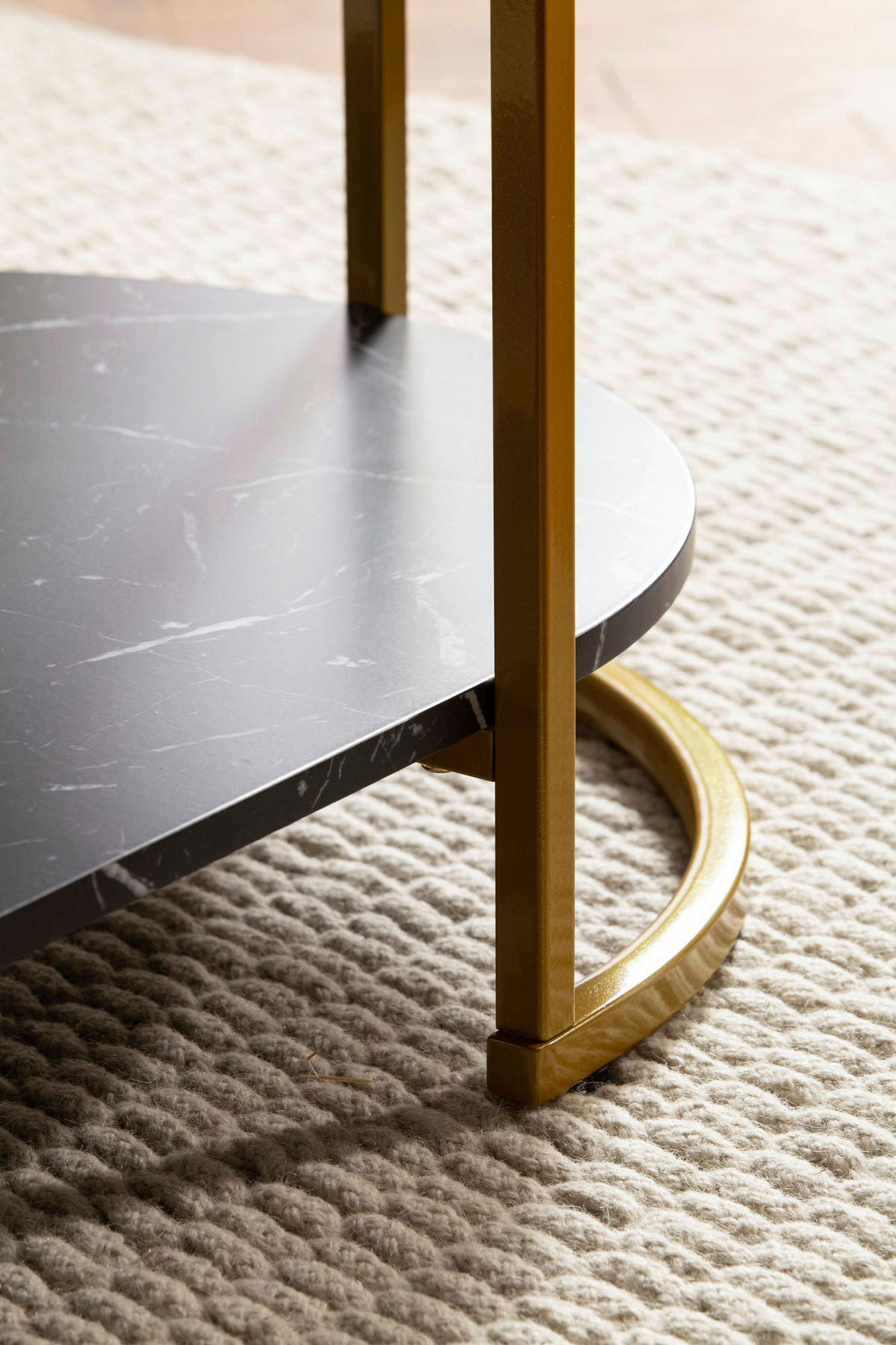 Couchtisch schwarz Marmor Optik B/H/T: ca. 100x45x60 cm Couchtisch - schwarz (100,00/45,00/60,00cm) - Wohnling