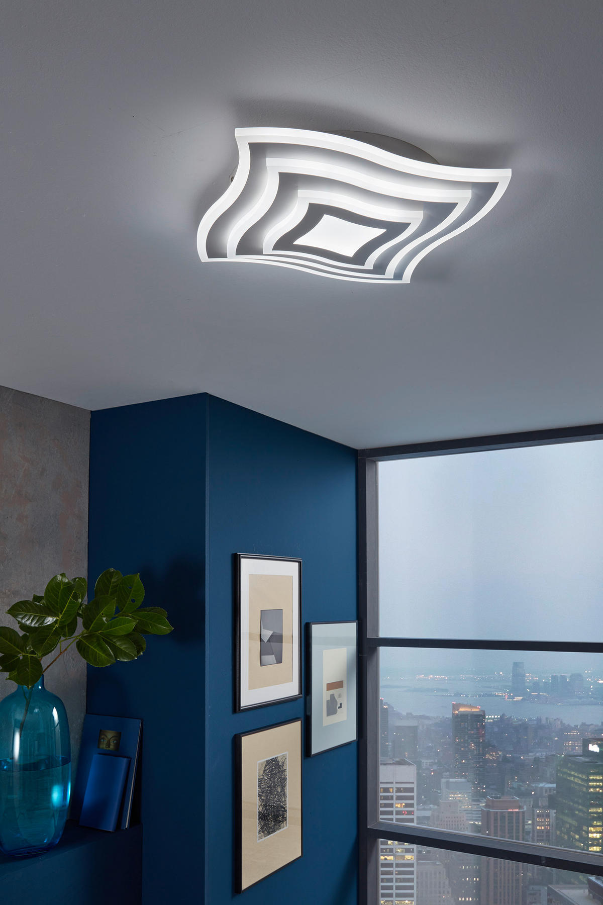 Fischer & Honsel LED-Deckenleuchte 20486 weiß Metall B/H/T: ca. 43x6x43 cm 1 Brennstellen Gorden - weiß (43,00/6,00/43,00cm) - Fischer & Honsel