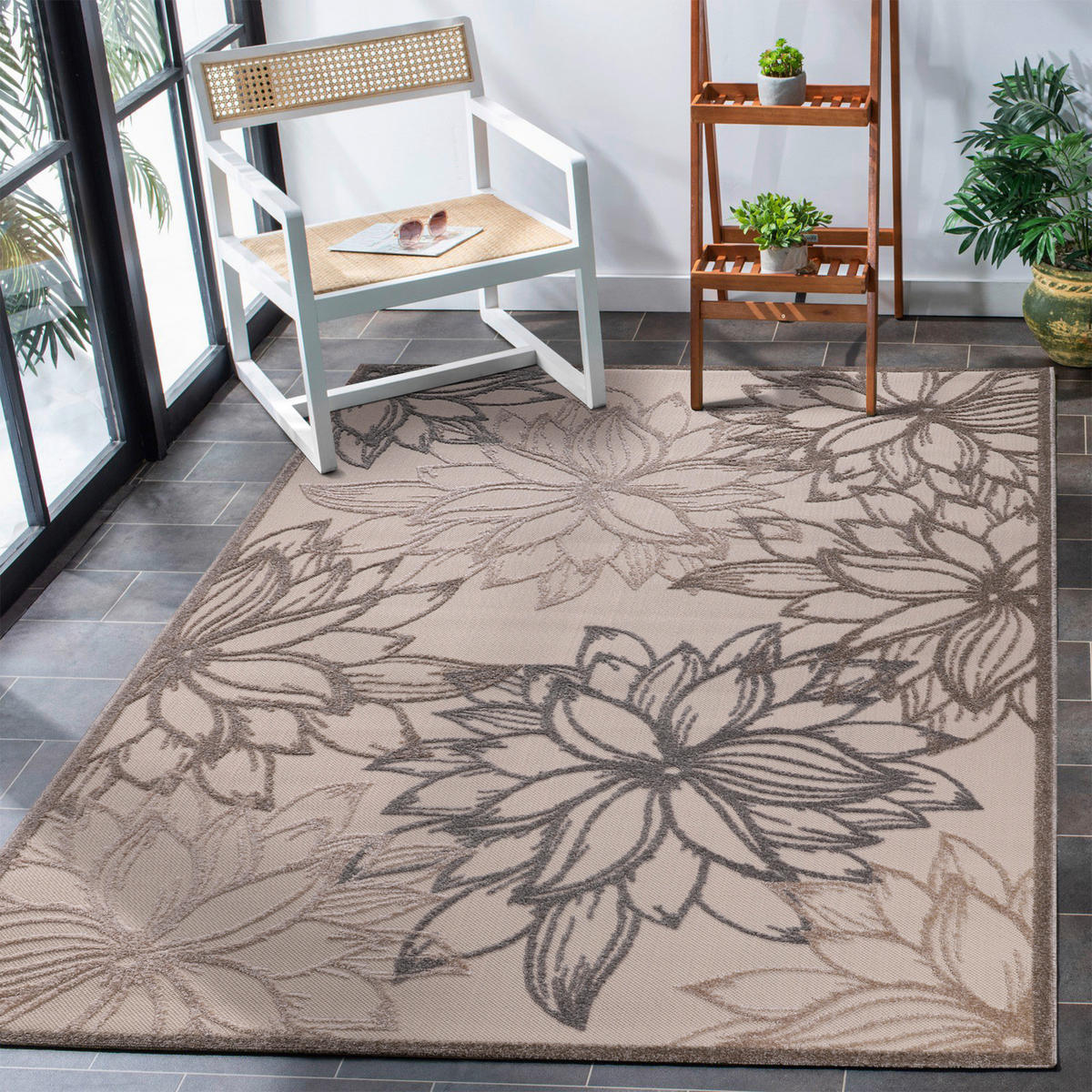 Sanat Outdoorteppich FLORAL creme B/L: ca. 240x330 cm FLORAL - creme (240,00/330,00cm) - Sanat