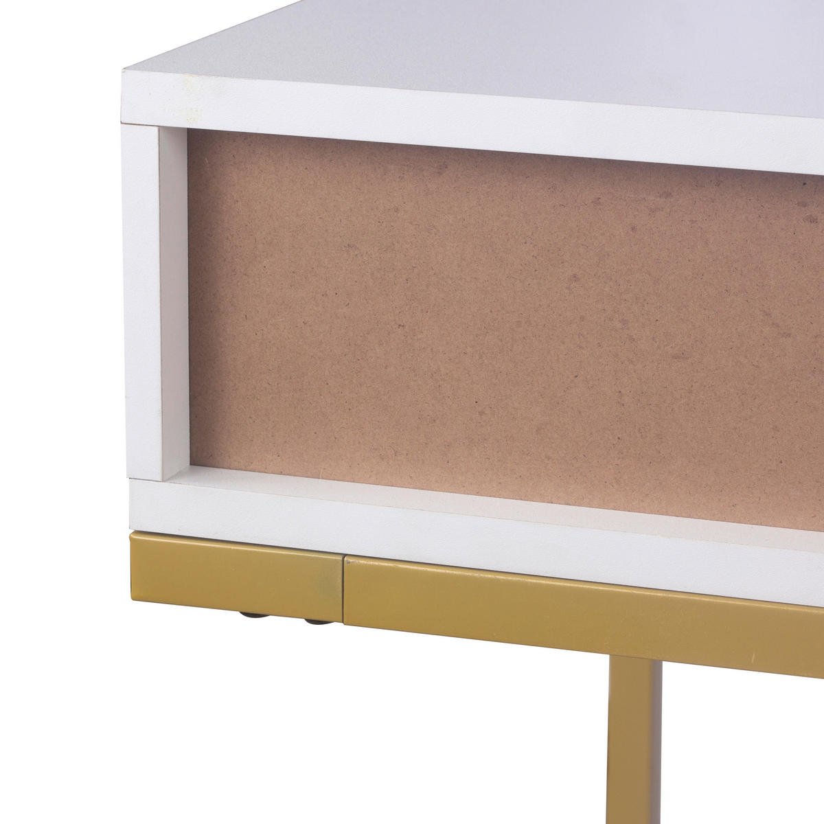 Schreibtisch Poco Line weiß gold Optik B/H/T: ca. 112x76x52 cm Poco Line - gold/weiß (112,00/76,00/52,00cm)