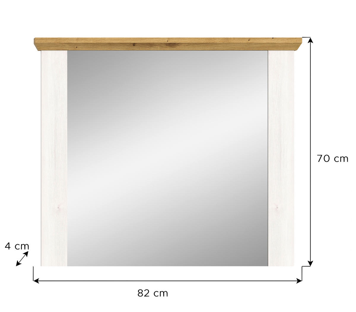 Wandspiegel Verona Sibiu Lärche Nachbildung Eiche Artisan Nachbildung B/H/T: ca. 82x70x4 cm Verona - Eiche (82,00/70,00/4,00cm) - xonox.home