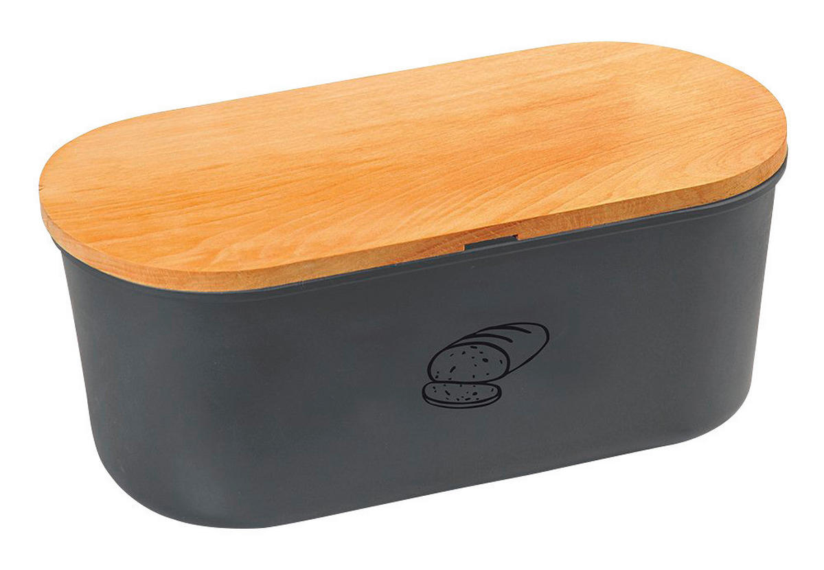 Kesper Brotbox braun Buche B/H/L: ca. 18x14x34 cm Brotbox - braun/schwarz (34,00/18,00/14,00cm) - Kesper