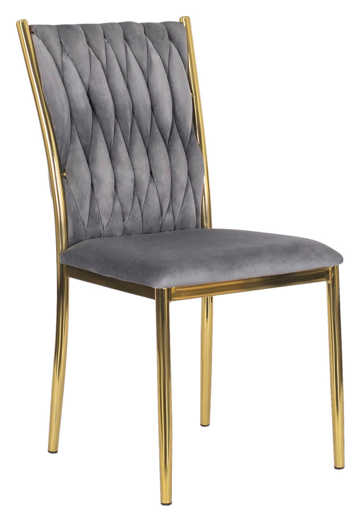 Stuhl DAN grau Velourstoff B/H/T: ca. 48x94x58 cm DAN - grau (48,00/94,00/58,00cm) - WIPMEB