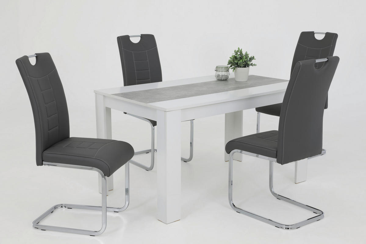 Schwingstuhl Ruby 2er Set grau Kunstleder B/H/T: ca. 44x103x60 cm Ruby 2er Set - grau (44,00/103,00/60,00cm) - Hela