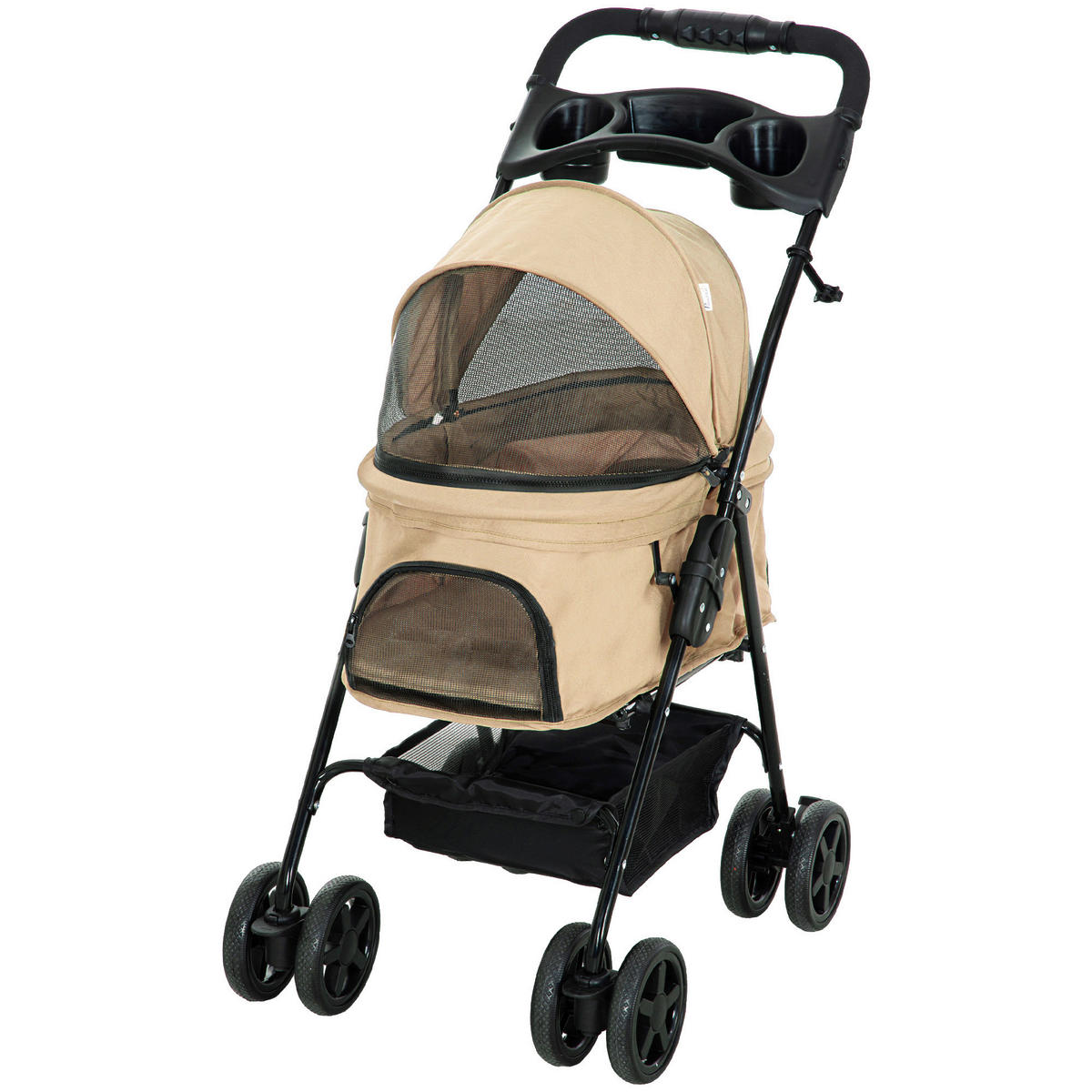 PawHut Hunde-Zubehör khaki Polyester B/H/L: ca. 45x67x96 cm Hundebuggy - khaki (96,00/45,00/67,00cm) - PawHut