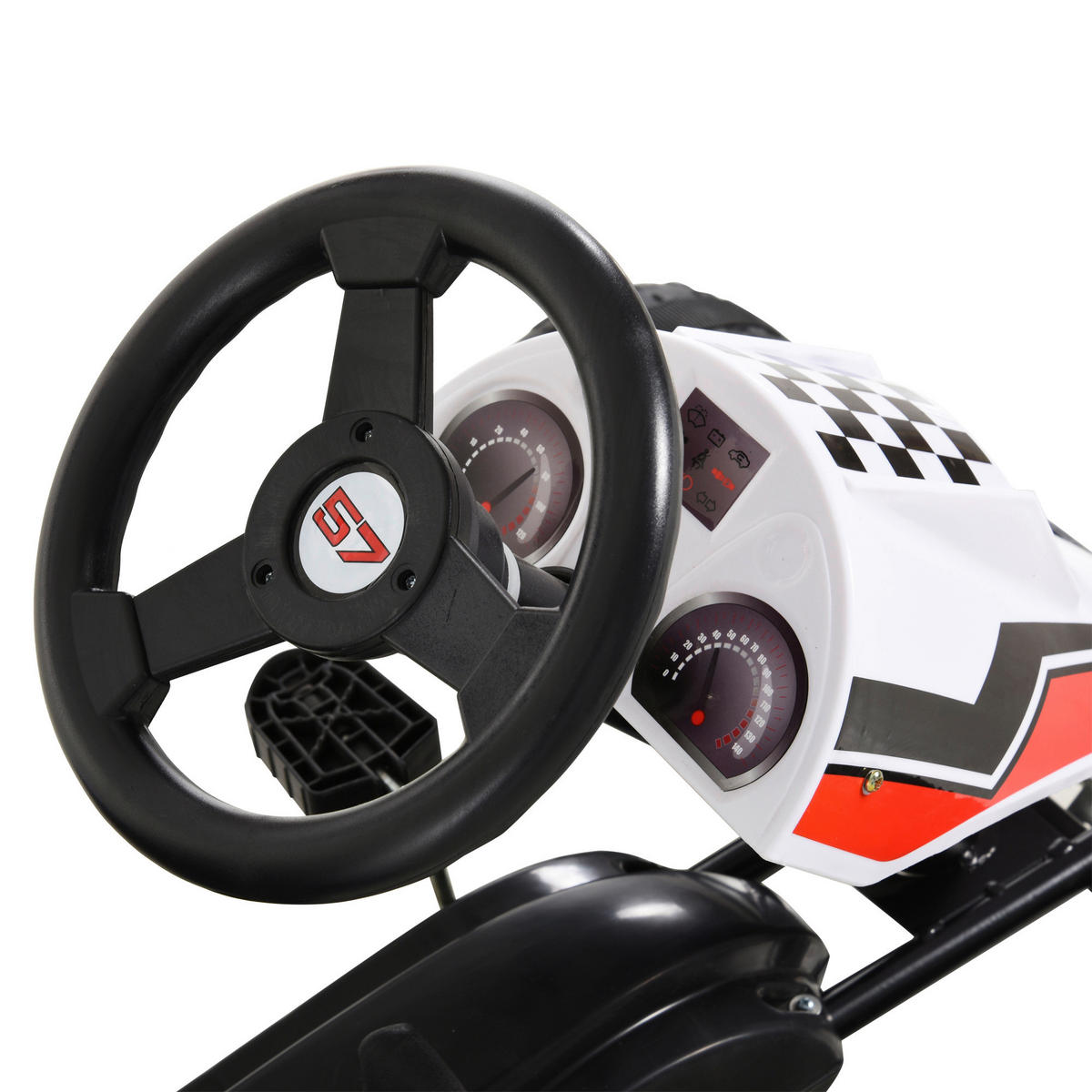 HOMCOM Kinder-Go-Kart weiß B/H/L: ca. 66x57x104 cm Kinder_Go-Kart - weiß/schwarz (104,00/66,00/57,00cm) - HOMCOM