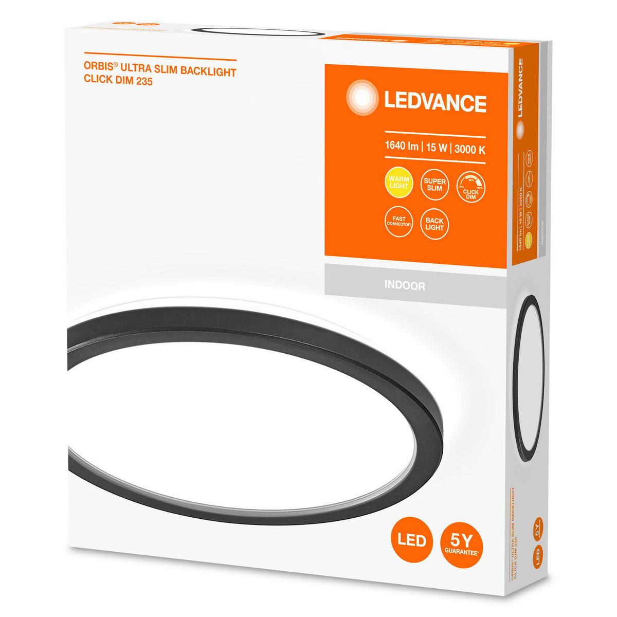 LEDVANCE Deckenleuchte Orbis 752863 schwarz weiß Kunststoff H/D: ca. 2,7x23,5 cm Orbis Ultra Slim - weiß/schwarz (23,50/2,70cm) - LEDVANCE