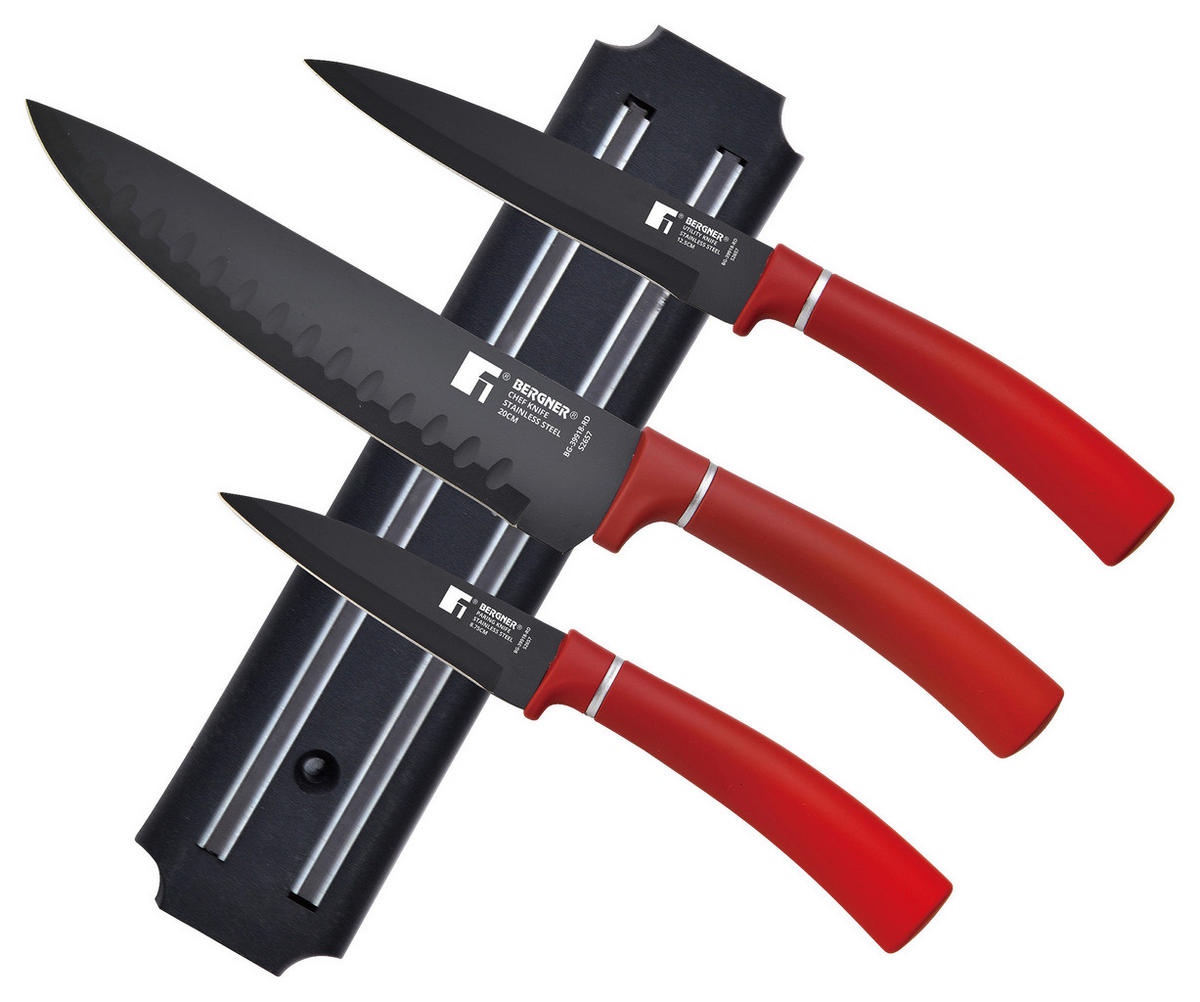BERGNER Messerset Classique rot Edelstahl 4 tlg. Classique - rot - BERGNER
