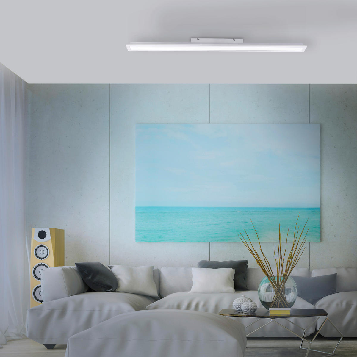 Just Light LED-Deckenpanel FLEET 14472-16 weiß Kunststoff B/H/T: ca. 10x7x100 cm 1 Brennstellen FLEET - weiß (10,00/7,00/100,00cm) - Just Light