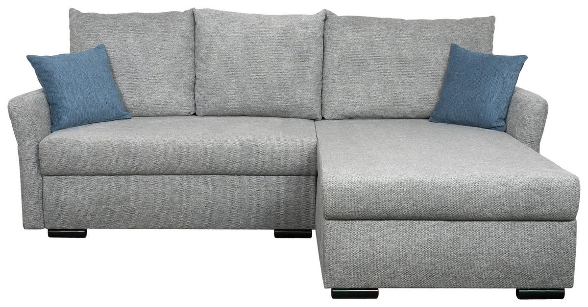 Ecksofa Marseille II grau Webstoff B/H/T: ca. 218x90x168 cm Marseille II - schwarz/grau (218,00/90,00/168,00cm)