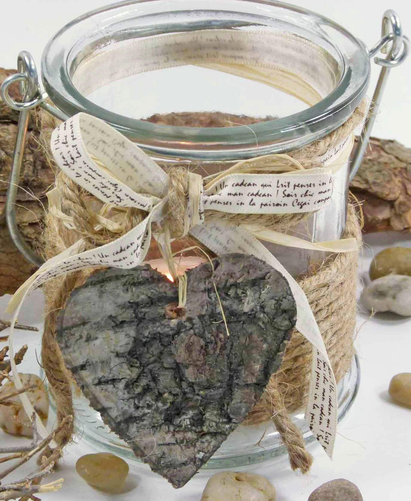 Windlicht natur Glas Windlicht_Natural_Heart - natur