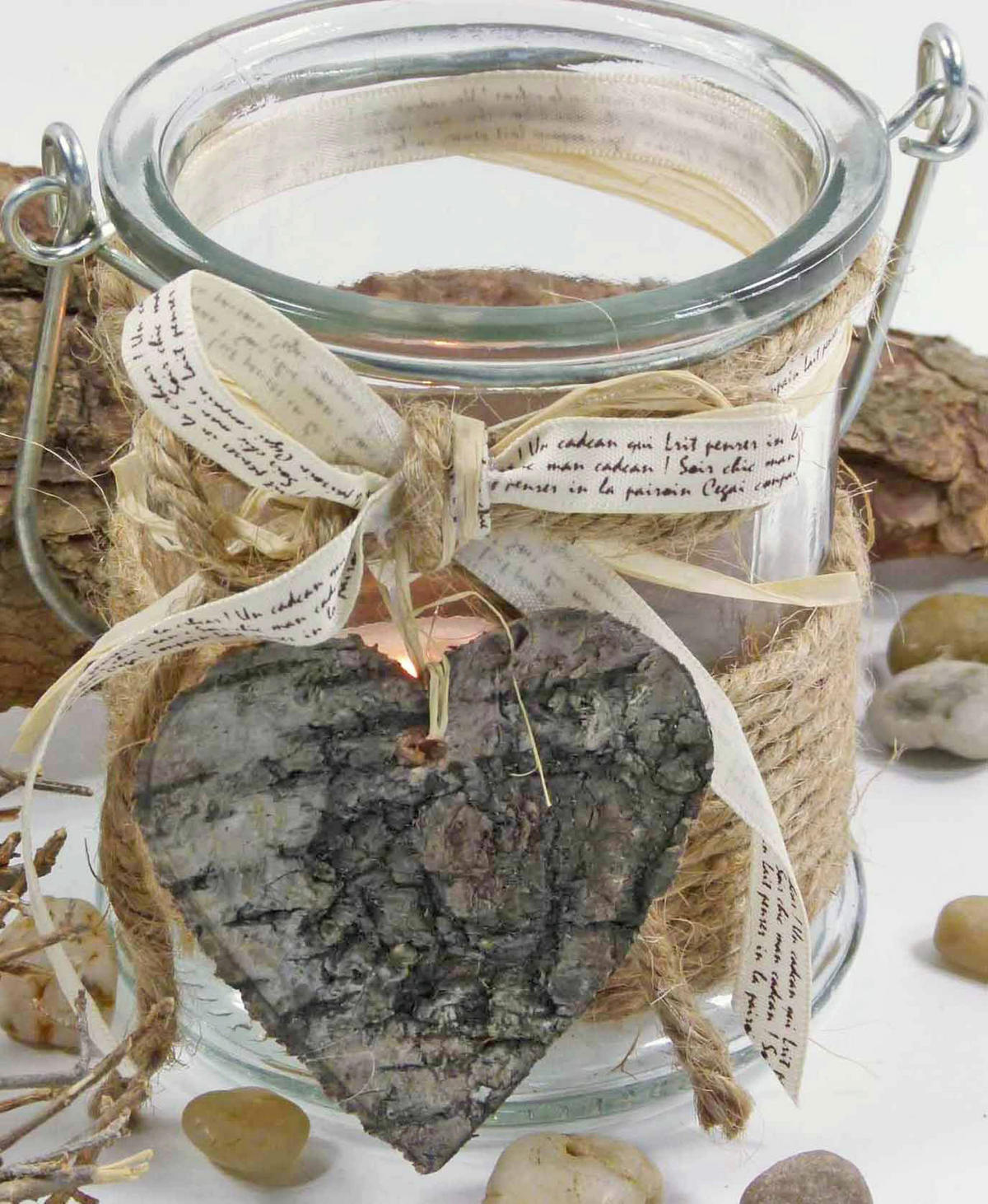Windlicht natur Glas Windlicht_Natural_Heart - natur